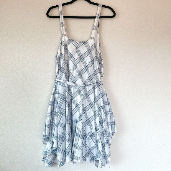 Anthropologie Blue and White Plaid Midi Dress - Picture 5 of 5